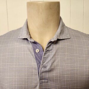 Polo Golf shirt L men's purple plaid pullover Ralph Lauren